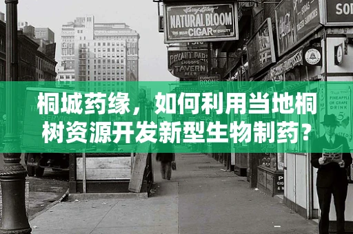 桐城药缘，如何利用当地桐树资源开发新型生物制药？