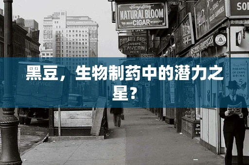 黑豆，生物制药中的潜力之星？